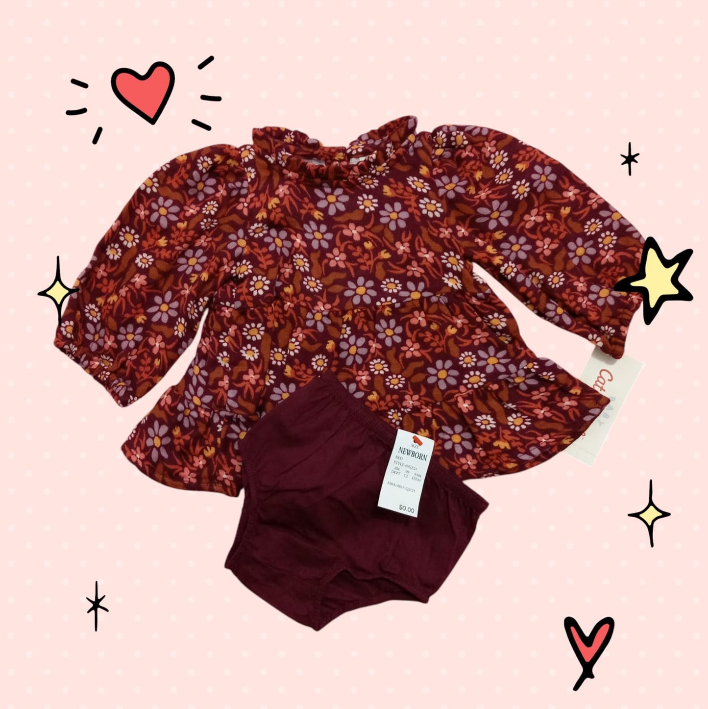 Conjunto de blusa y cubre pañal